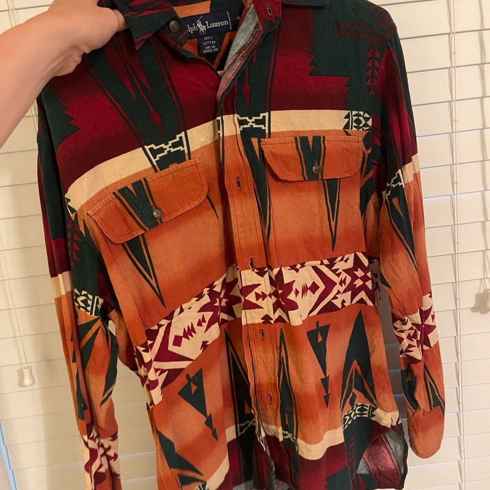 Ralph Lauren South Western Tribal Print Vintage Shirt